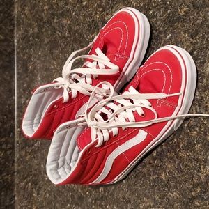 Women's Red Vans SK8 Hi shoes